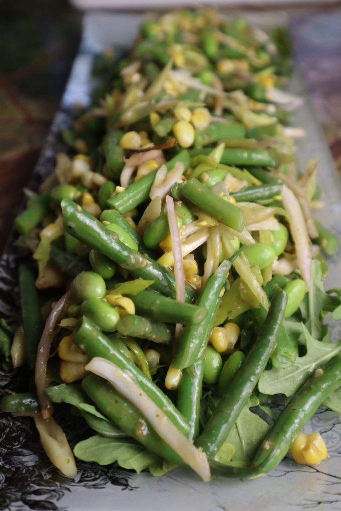 Pacific Coast Corn, Edamame, and Haricots Vert Salad with Ginger Dressing