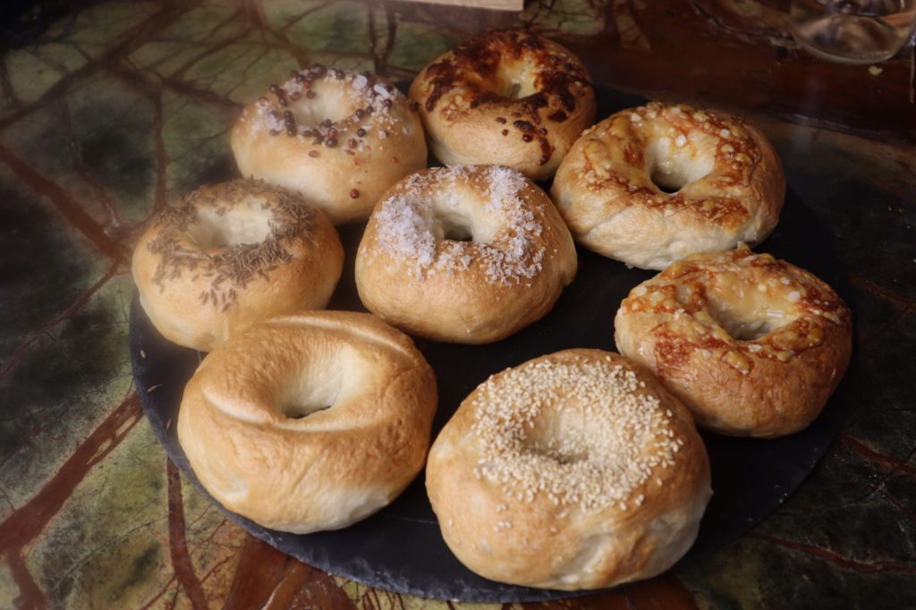 Homemade Bagels with Cream Cheese schmear (and Lox)